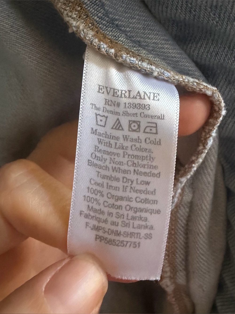 Everlane The Denim Short Coverall Zip Front Organic in Light Wash Blue Size 4 - Picture 9 of 10